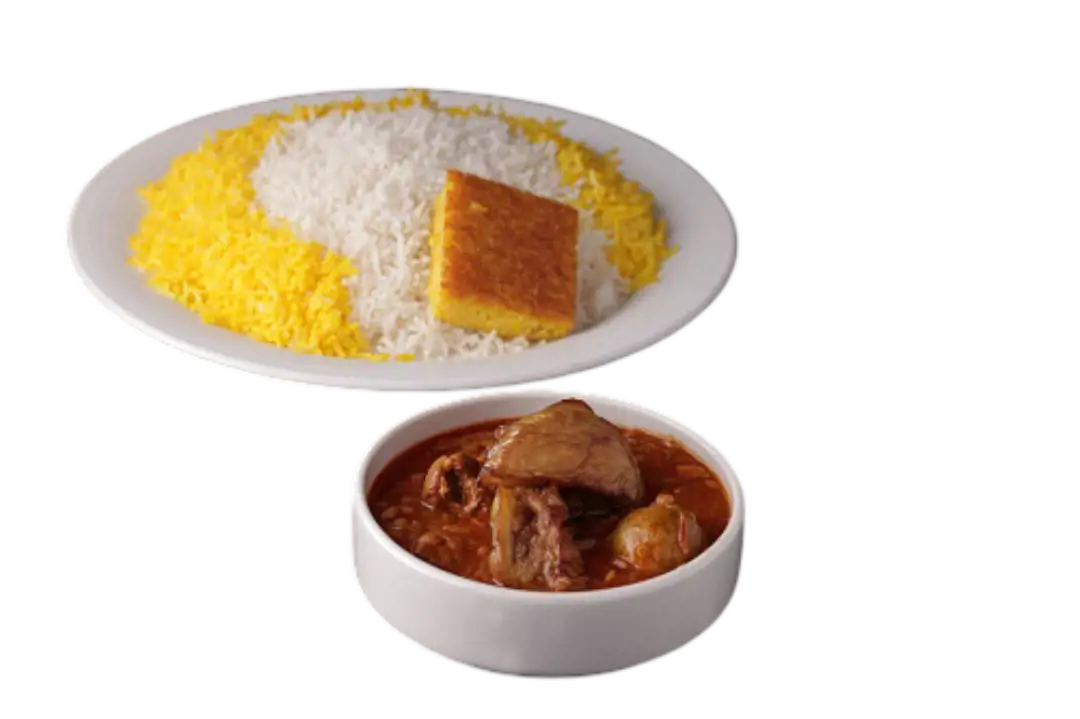 چلو خورش قیمه بادمجان